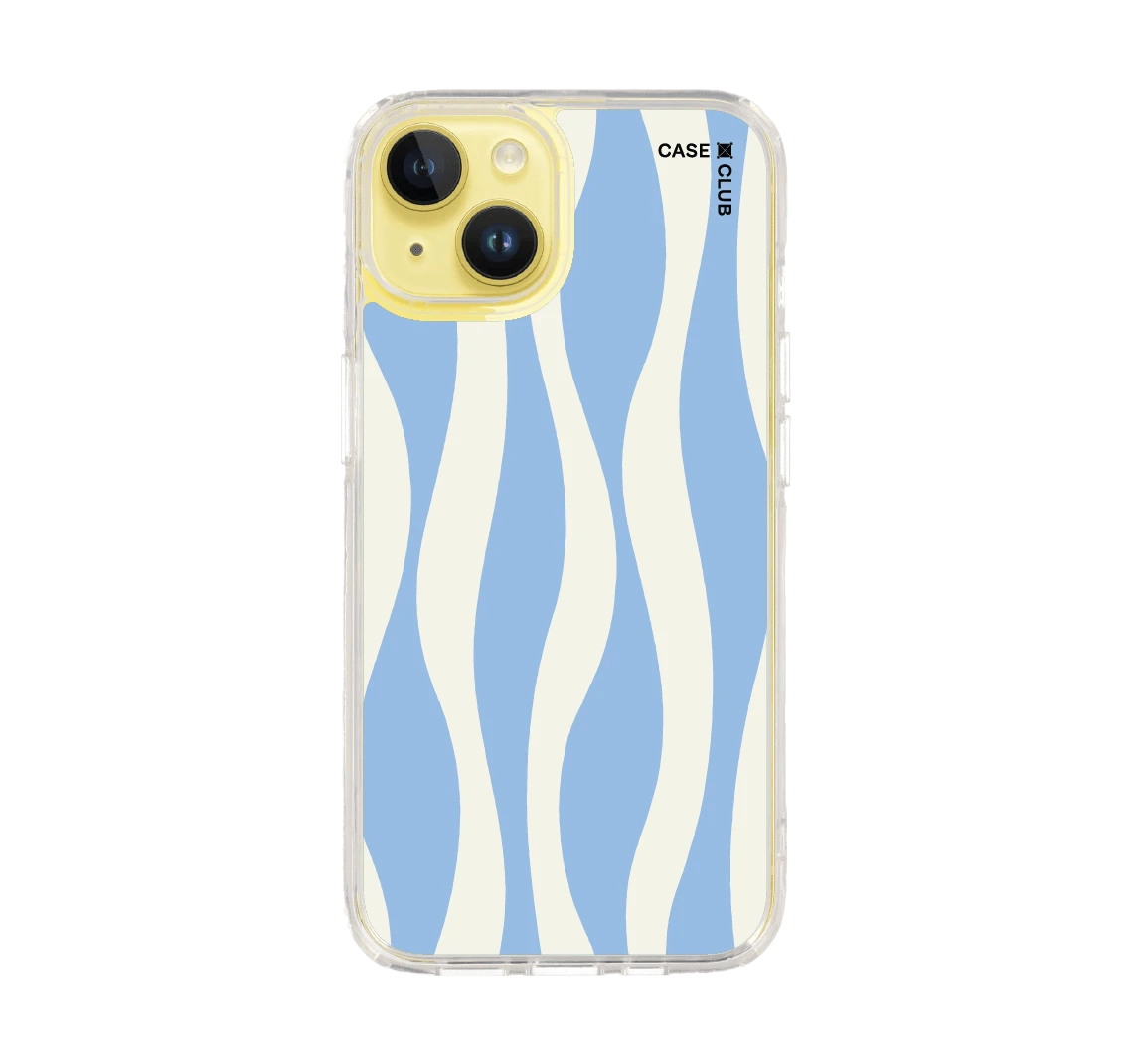 white & blue wavy pattern